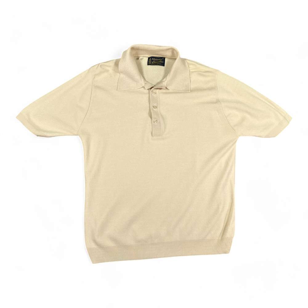 Vintage Arrow Polo Shirt Adult MEDIUM Brown Cavalier Nylon Goodfellas 70s